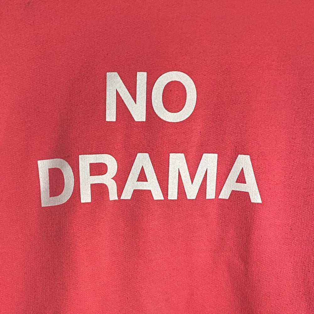 ASSC Light Bright Neon Pink No Drama Hoodie With Brand Logo Size Small - Picture 3 of 6
